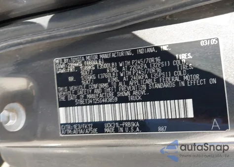 2005 Toyota Tundra Double Cab Sr5 z USA, uszkodzony, nr VIN 5TBET34125S483859